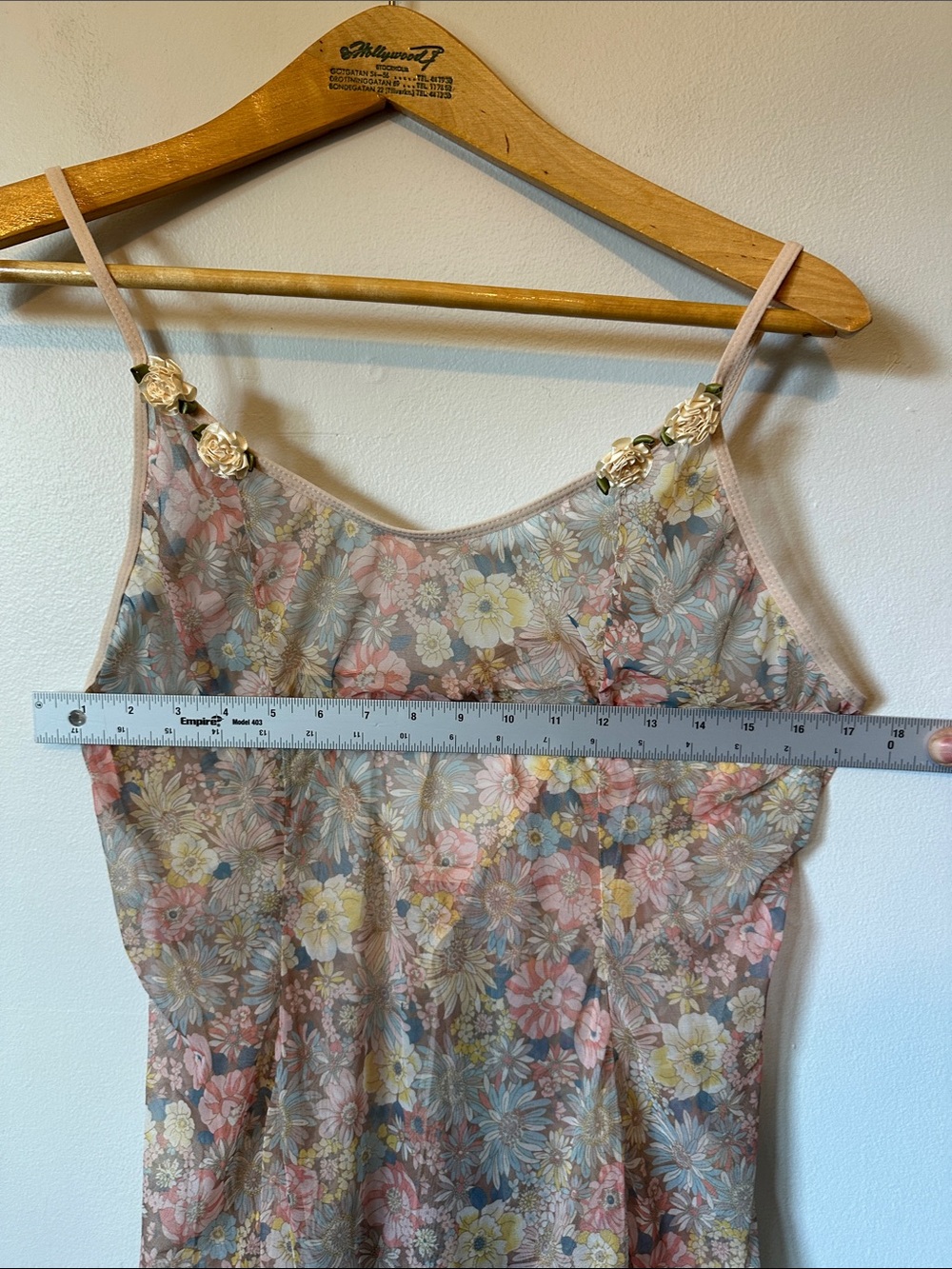 Vintage Sheer Floral Slip Dress Soft Girl 90s Chic - Picture 7 of 9
